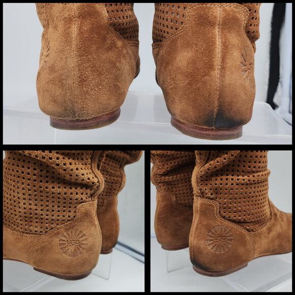 Ugg Boots 6 Brown Abilene Chestnut Knee High Slouchy Suede Boho Academia Flat - Picture 14 of 16
